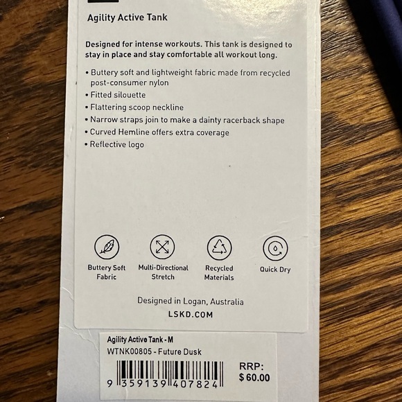 LSKD Agility Active Tank Top size M Purple - Picture 4 of 5